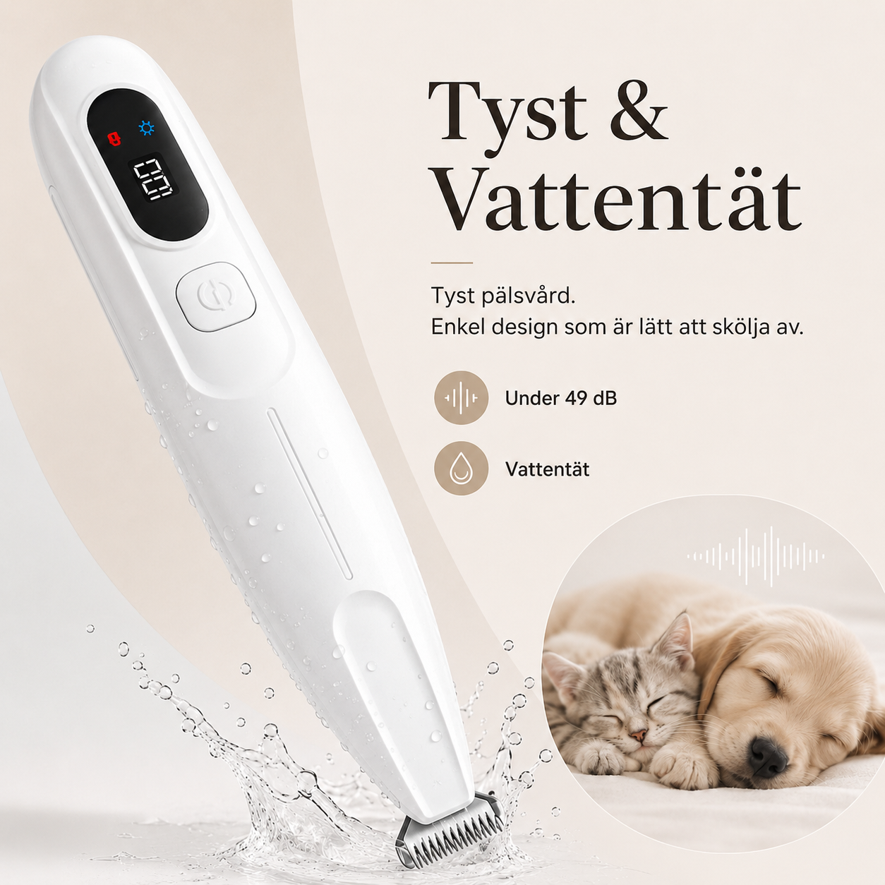 Sladdlös Tass- & Pälstrimmer för Hund & Katt med LED-Ljus – Precisionstrimmer