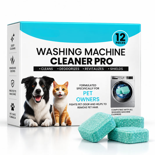 Tvättmaskinsrengöring för Hund- & Kattägare – Tar Bort Päls & Dålig Lukt | 12-pack