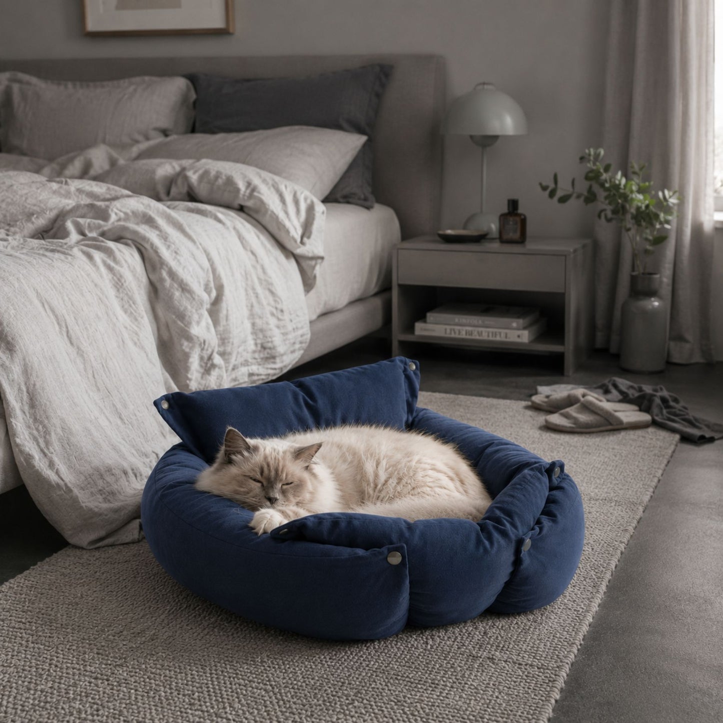 3-i-1 Plyschbädd för Hund & Katt – Vikbar Hundsäng, Soffa & Sovmatta