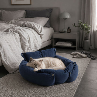 3-i-1 Plyschbädd för Hund & Katt – Vikbar Hundsäng, Soffa & Sovmatta