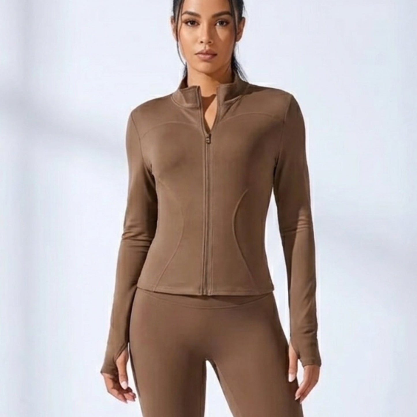 Women’s Slim Fit Workout Jacket – Full Zip Stretch Yoga Jacket for Gym & Training