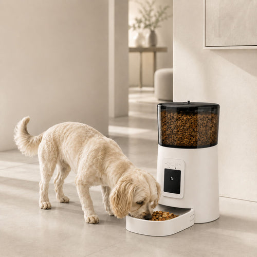 Automatisk Smart Foderautomat för Hund & Katt – WiFi-Styrning via App, Schemalagda Måltider & Röstmeddelande