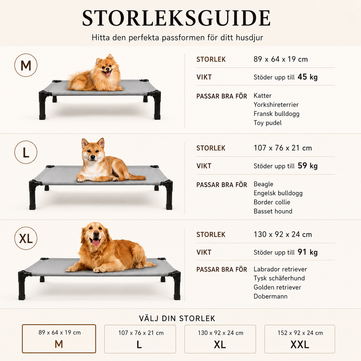 Upphöjd Kylande Hund- & Kattbädd med Ventilerande Nättyg & Metallram