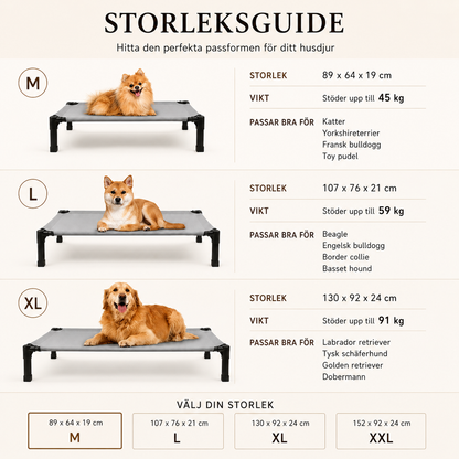 Upphöjd Kylande Hund- & Kattbädd med Ventilerande Nättyg & Metallram