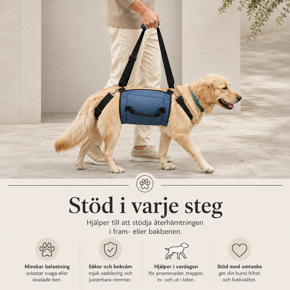 Lyftsele för Hund – Justerbar Helkroppssele med Axelrem