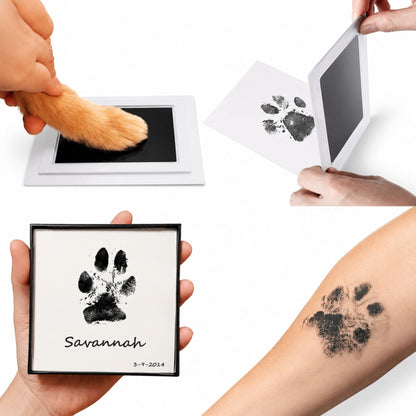 Bläckfritt Tassavtryckskit för Hund & Katt – Clean Touch Avtrycksdyna, Svart