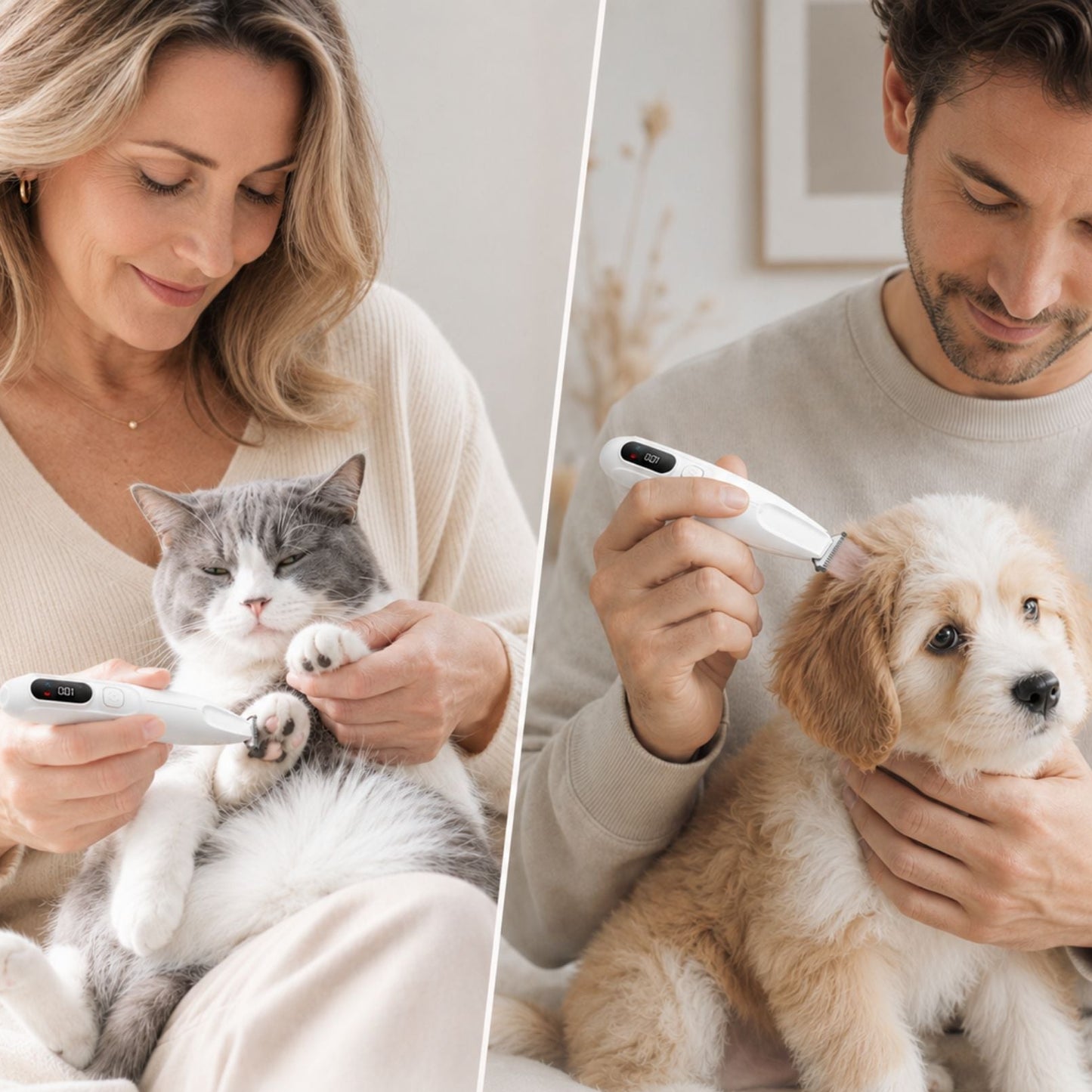 Sladdlös Tass- & Pälstrimmer för Hund & Katt med LED-Ljus – Precisionstrimmer