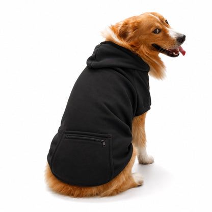 Hundhoodie med Dragkedjeficka – Mjuk Huvtröja för Små, Medelstora & Stora Hundar