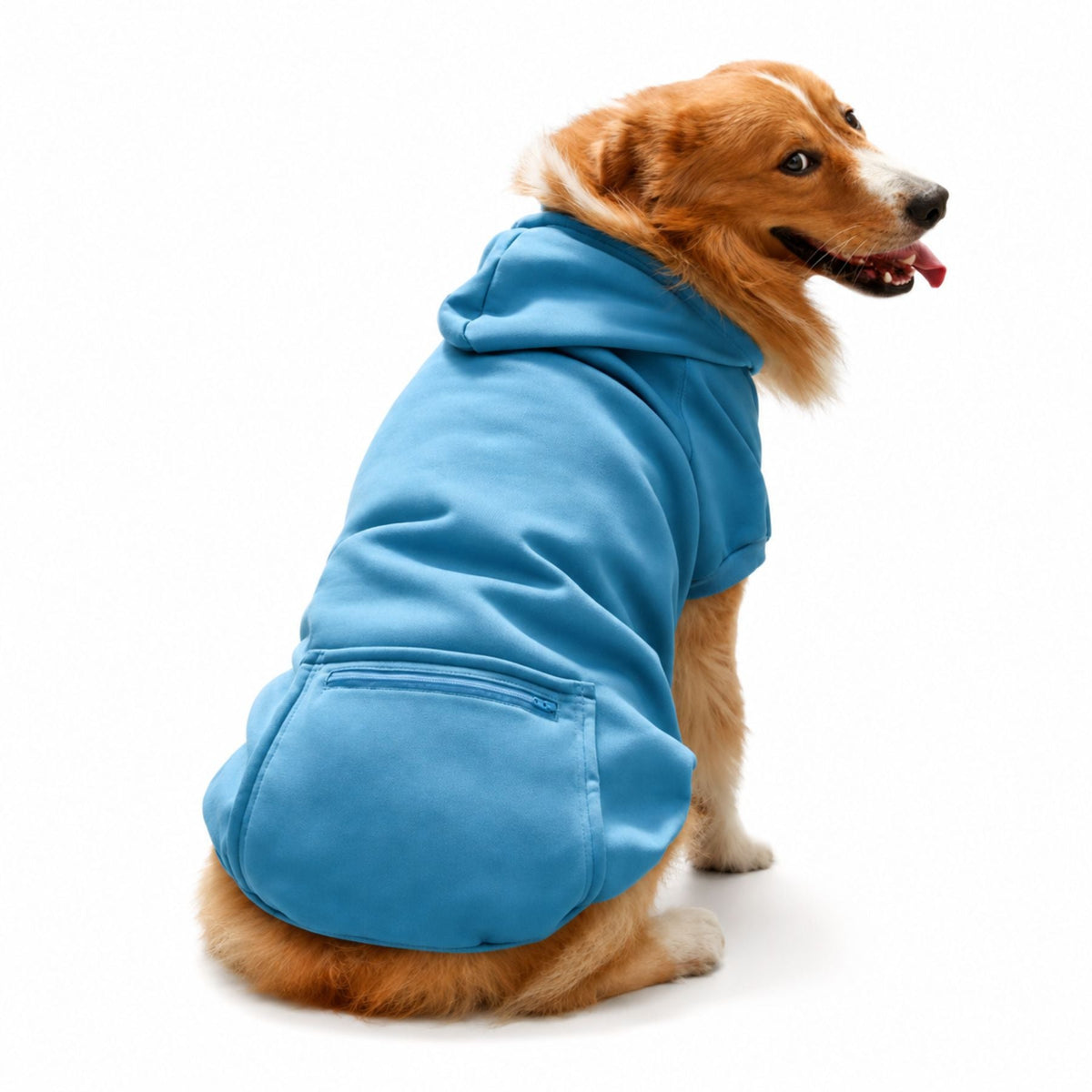 Hundhoodie med Dragkedjeficka – Mjuk Huvtröja för Små, Medelstora & Stora Hundar