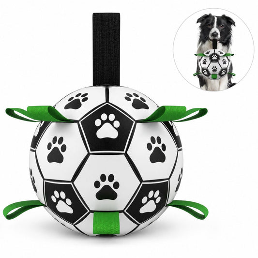 Fotboll för Hund med Remmar – Interaktiv Hundleksak för Apportering, Dragkamp & Utomhuslek