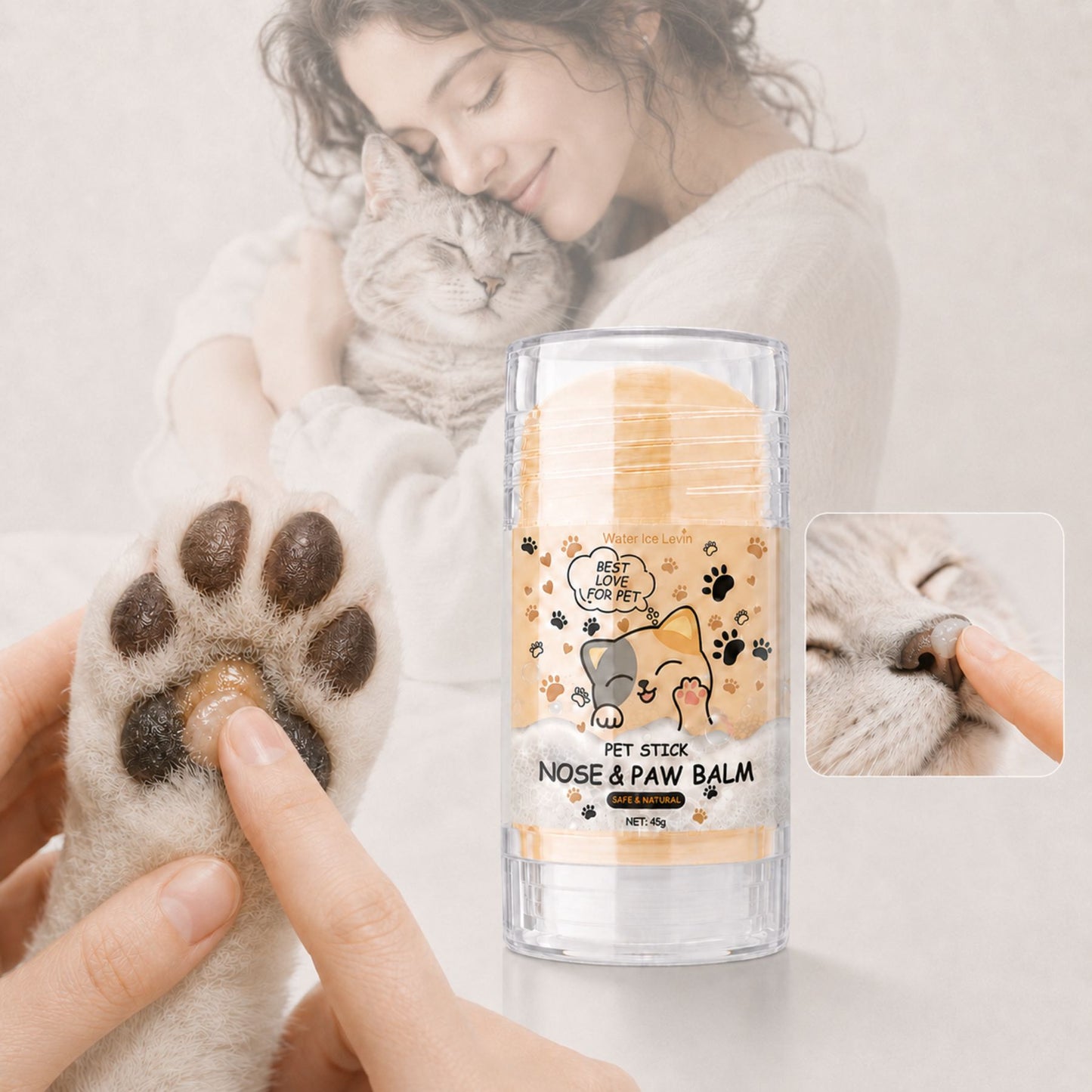 Nos & Tassbalsam för Hund & Katt – 45 g Återfuktande Balsam för Tassar och Nos