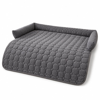 Soffkudde för Husdjur 75x75 cm – Quiltad Hund- & Kattbädd med Upphöjda Sidokanter