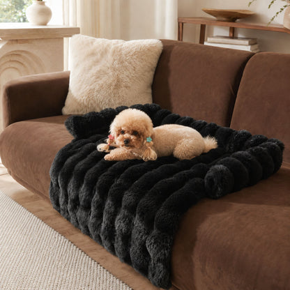 Soffkudde för Husdjur 75x75 cm – Quiltad Hund- & Kattbädd med Upphöjda Sidokanter