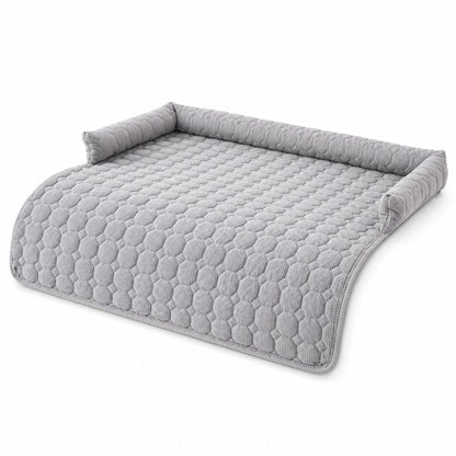Soffkudde för Husdjur 75x75 cm – Quiltad Hund- & Kattbädd med Upphöjda Sidokanter