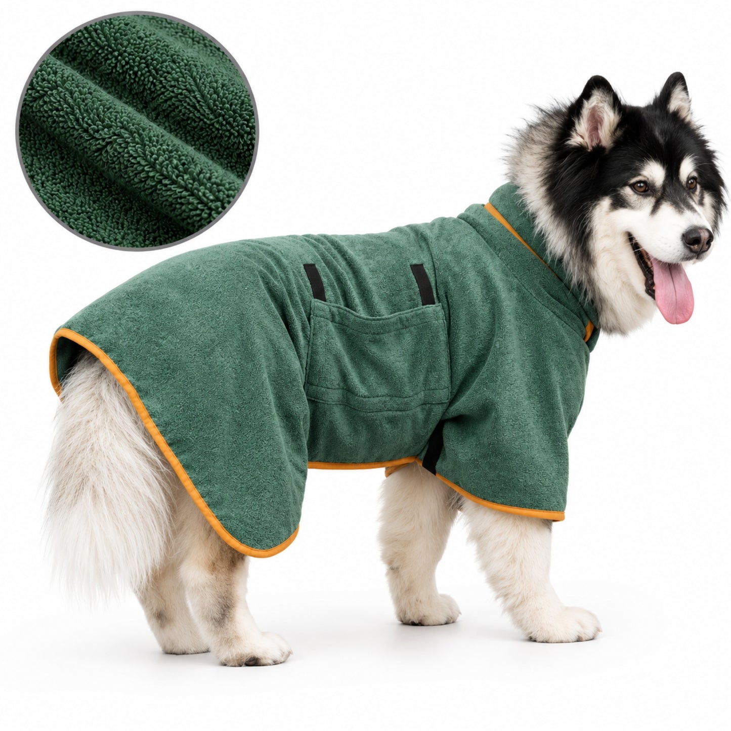 Snabbtorkande Hundbadrock i Mikrofiber – Absorberande Handduk med Justerbara Remmar för Hund & Katt