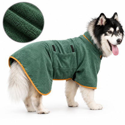 Snabbtorkande Hundbadrock i Mikrofiber – Absorberande Handduk med Justerbara Remmar för Hund & Katt