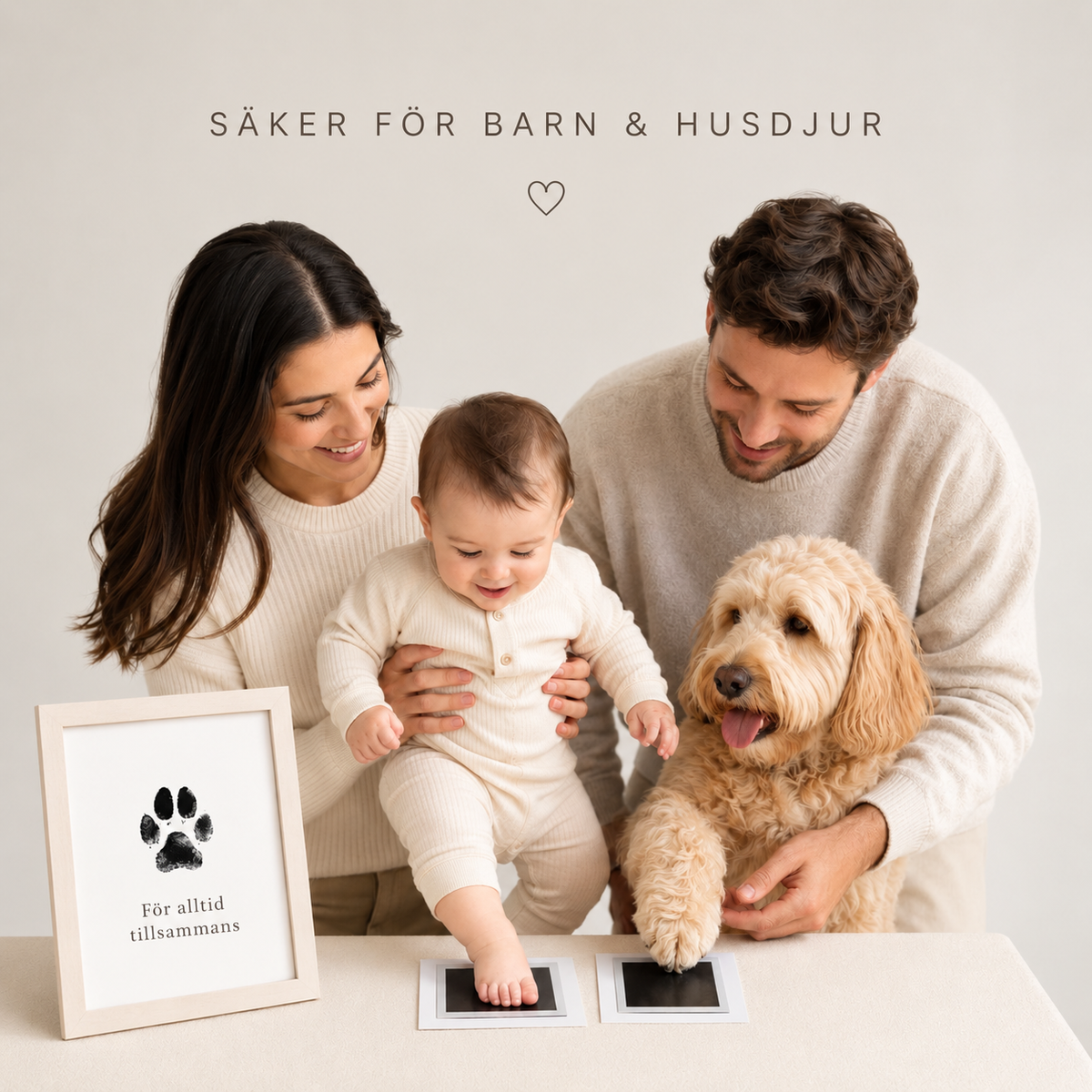 Bläckfritt Tassavtryckskit för Hund & Katt – Clean Touch Avtrycksdyna, Svart