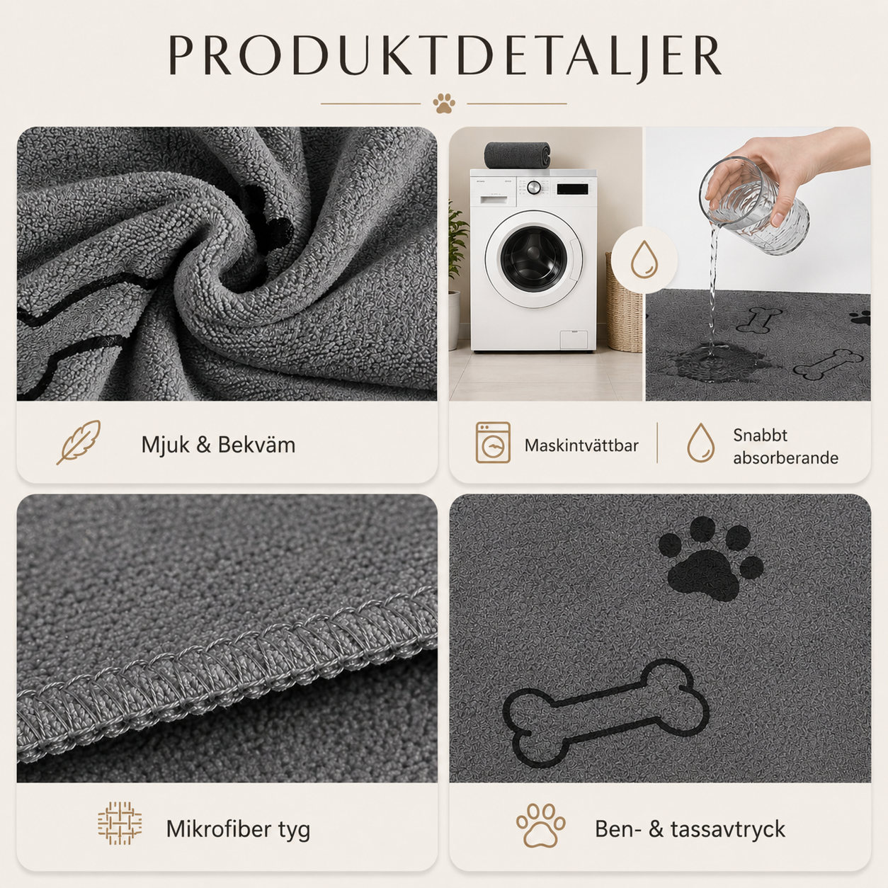 Mikrofiberhandduk för Hund & Katt – Snabbtorkande och Absorberande Badhandduk för Husdjur