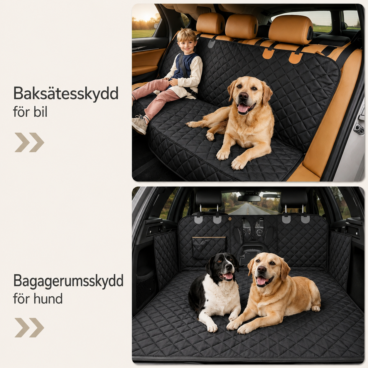 Quiltat Bilskydd för Hund – Skyddande Baksätesskydd för Bil