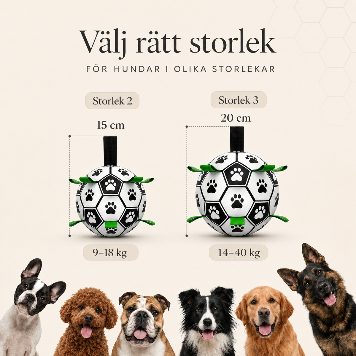Fotboll för Hund med Remmar – Interaktiv Hundleksak för Apportering, Dragkamp & Utomhuslek