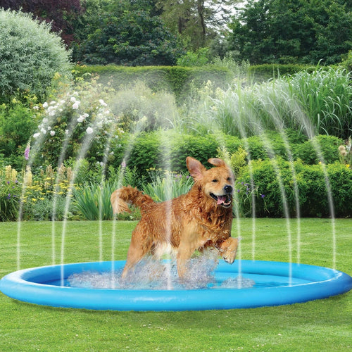 Splash Pad Vattenmatta för Hund – Uppblåsbar Vattenlekmatta för Utomhuslek & Svalka på Sommaren