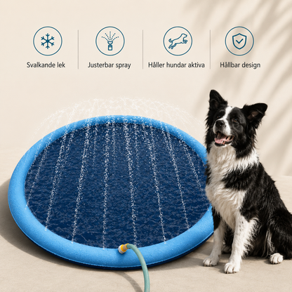 Splash Pad Vattenmatta för Hund – Uppblåsbar Vattenlekmatta för Utomhuslek & Svalka på Sommaren