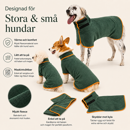 Snabbtorkande Hundbadrock i Mikrofiber – Absorberande Handduk med Justerbara Remmar för Hund & Katt