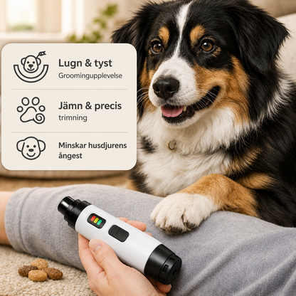 Tyst USB-Uppladdningsbar Kloklippare & Kloslip för Hund & Katt
