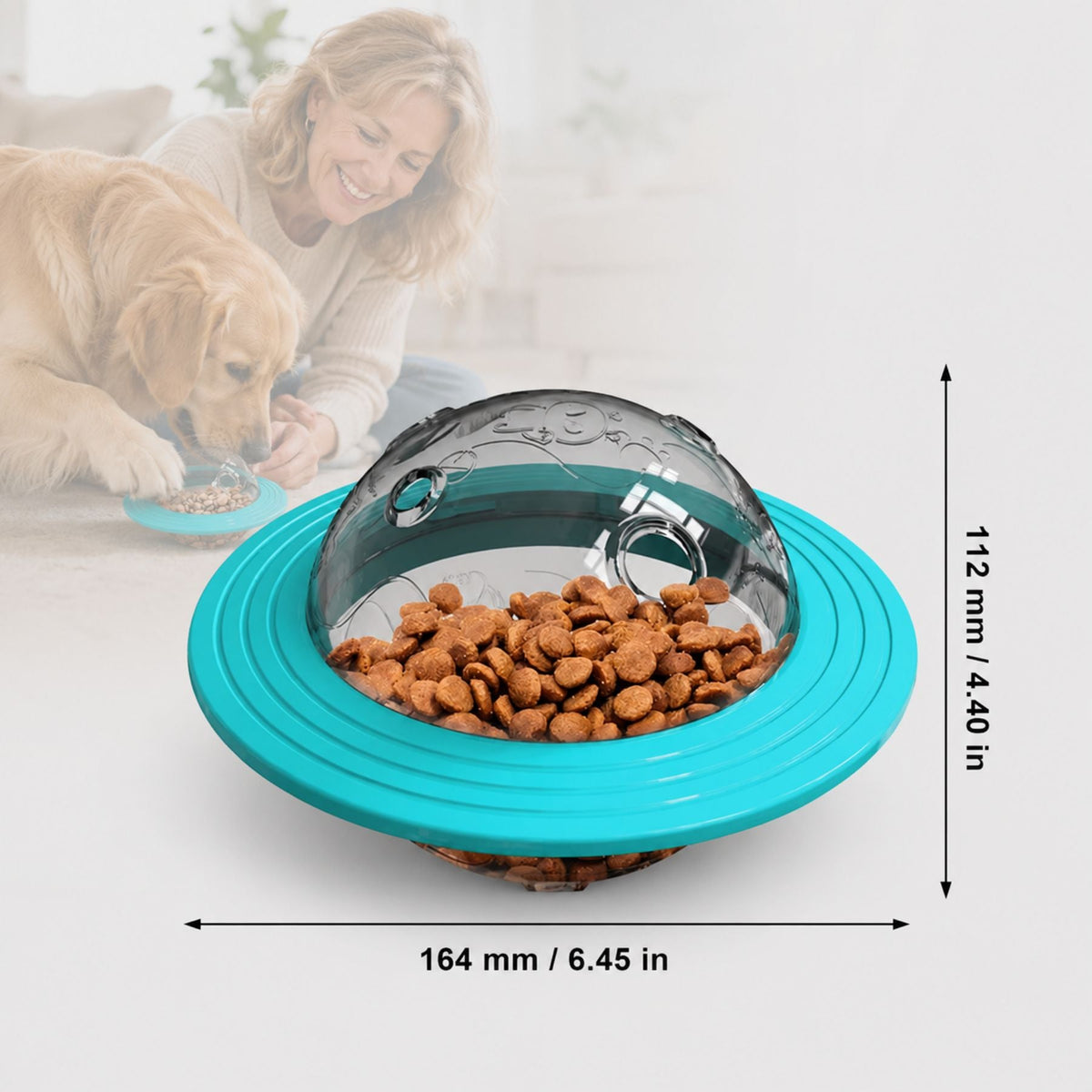Interaktiv Godisdispenser för Hund – Aktiveringsleksak, Slow Feeder & Flygande Disc