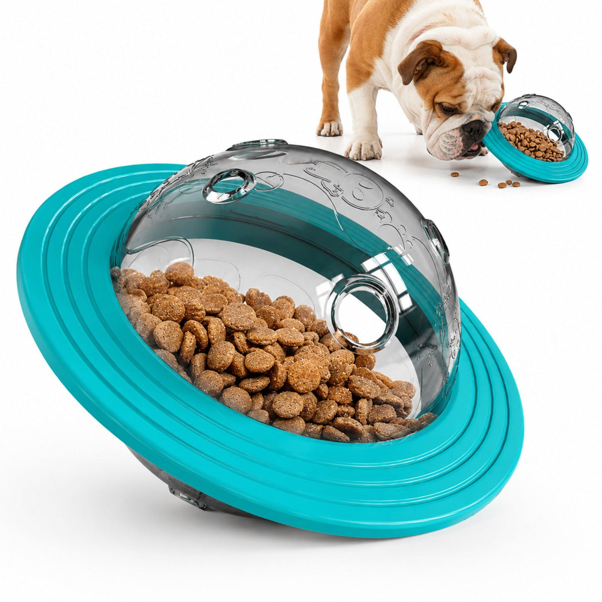 Interaktiv Godisdispenser för Hund – Aktiveringsleksak, Slow Feeder & Flygande Disc