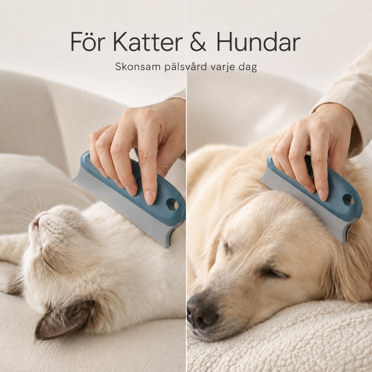Djurhårsborttagare för Hund- & Katthår – Pälsborste för Soffa, Matta, Kläder & Bilsäten