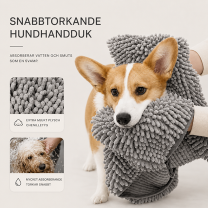 Superabsorberande Torkhandske för Husdjur – Mjuk Chenillehandduk för Hund & Katt med Snabbtorkande Effekt