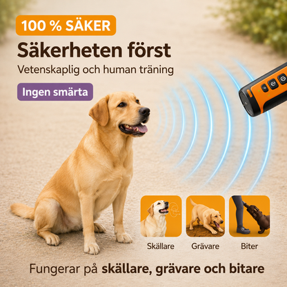 Uppladdningsbar Ultraljudstränare för Hund – Portabel Anti-Skall Enhet med LED-Ficklampa