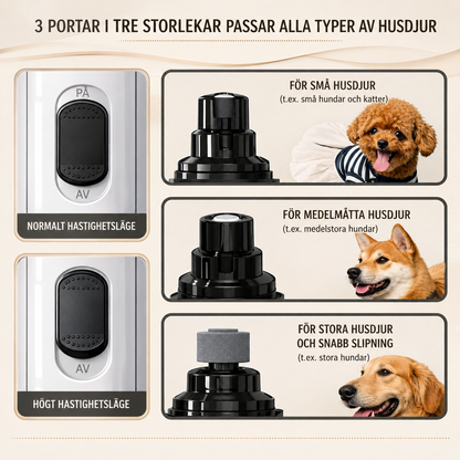 Tyst USB-Uppladdningsbar Kloklippare & Kloslip för Hund & Katt