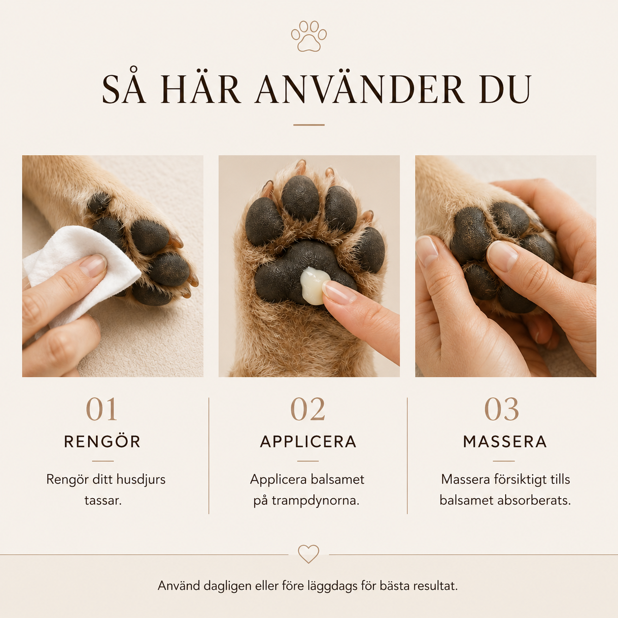 Nos & Tassbalsam för Hund & Katt – 45 g Återfuktande Balsam för Tassar och Nos
