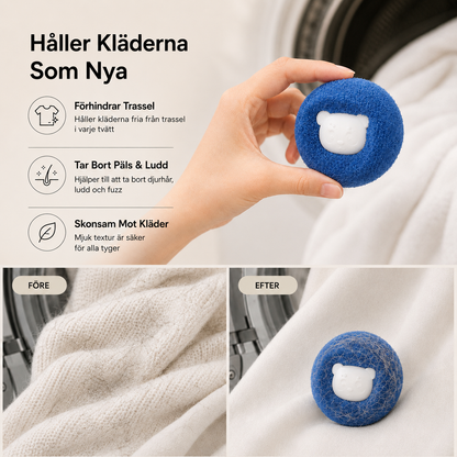 Återanvändbara Hårborttagningsbollar för Tvättmaskin – Fångar Upp Djurhår & Ludd (5-pack)