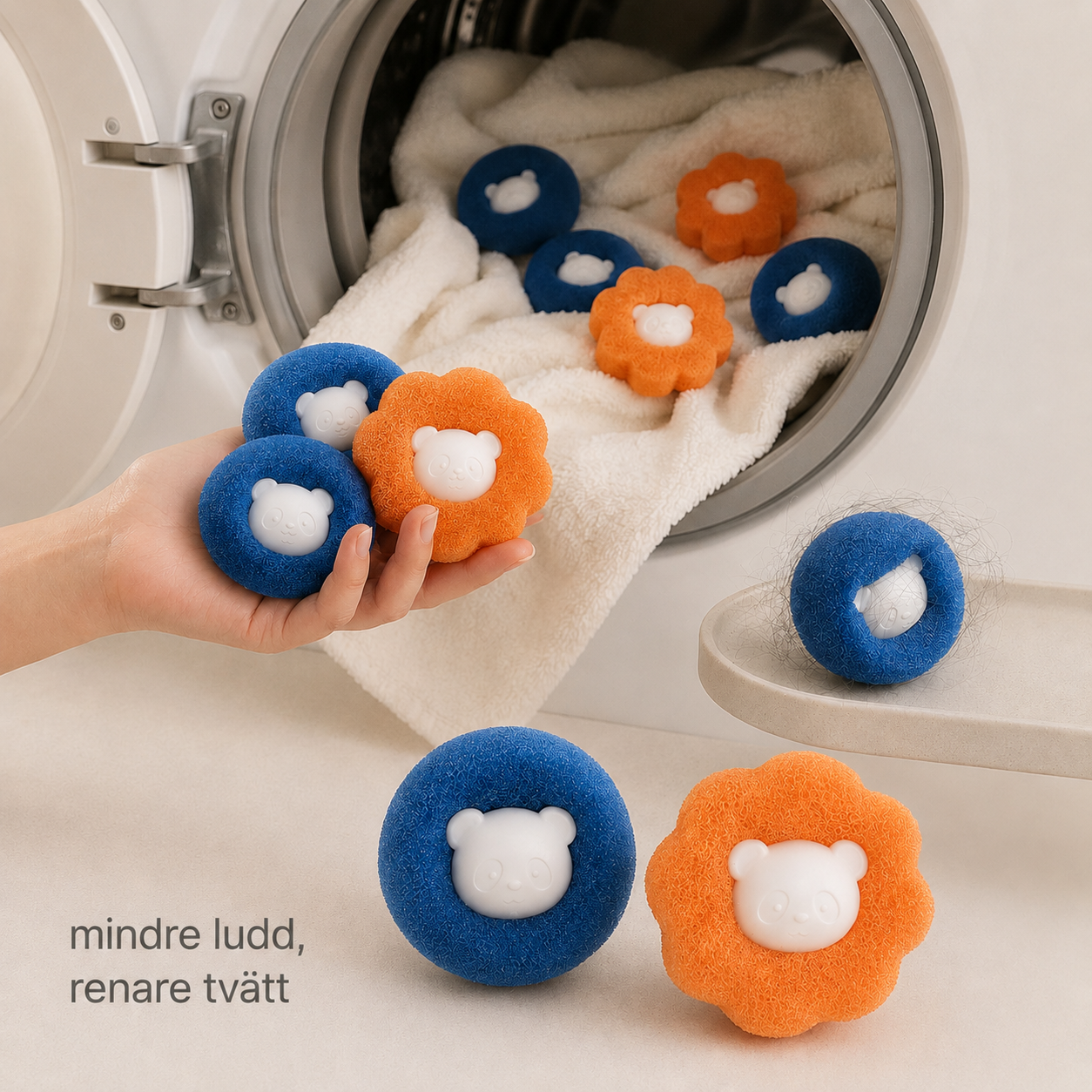 Återanvändbara Hårborttagningsbollar för Tvättmaskin – Fångar Upp Djurhår & Ludd (5-pack)
